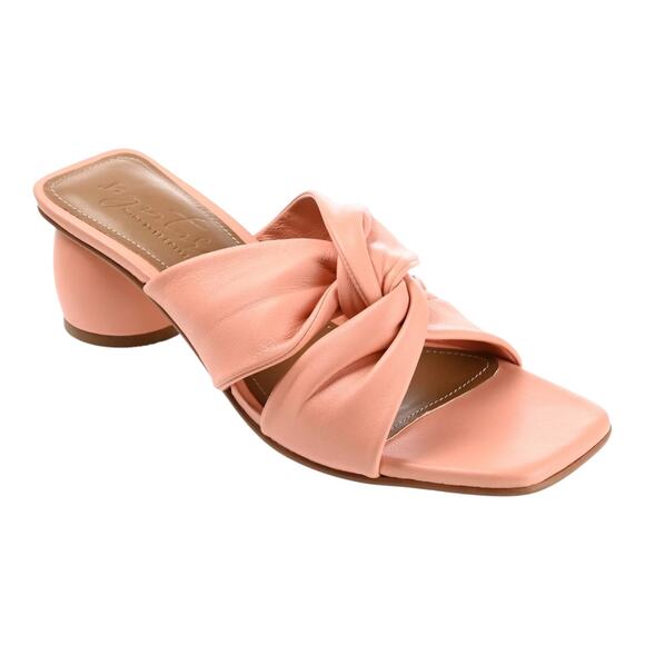 Journee Signature Women's Charlize Twisted Slip On Dress Sandals Coral Size 7 M - Picture 1 of 4